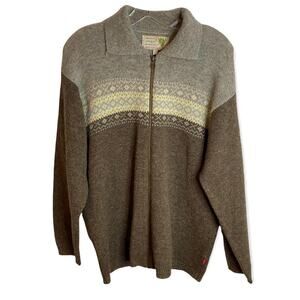 Jackpot by Carli Gry Fair Isle Half Zip Sweater Pullover Size 1 Gray Medium